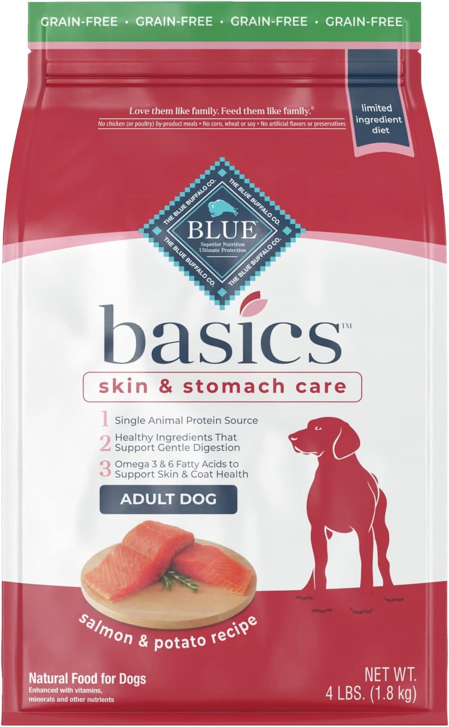 Blue Basics Limited Ingredient Diet Adult Grain-Free Salmon and Potato Recipe Dry Dog Food – Gallery Image 1
