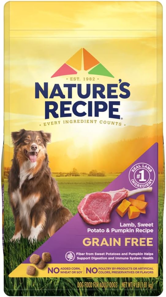 Nature’s Recipe Grain-Free Easy to Digest Lamb, Sweet Potato, & Pumpkin Recipe Dry Dog Food