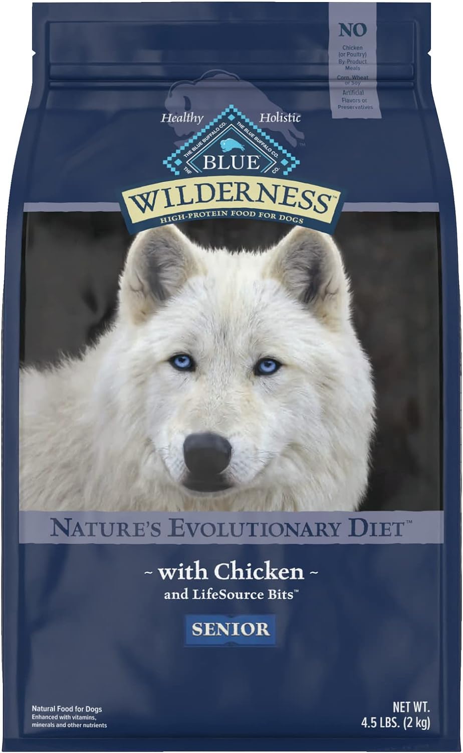 Blue Wilderness Senior Chicken Recipe Grain-Free Dry Dog Food – Gallery Image 1