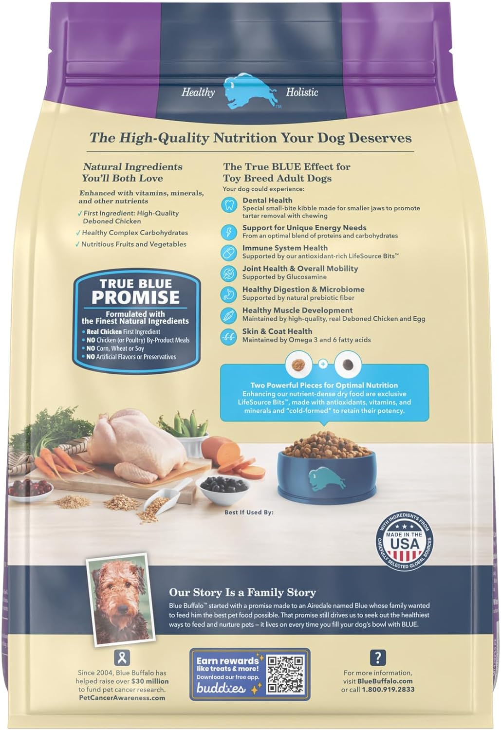 Blue Life Protection Formula Toy Breed Adult Chicken and Brown Rice Recipe Dry Dog Food – Gallery Image 2