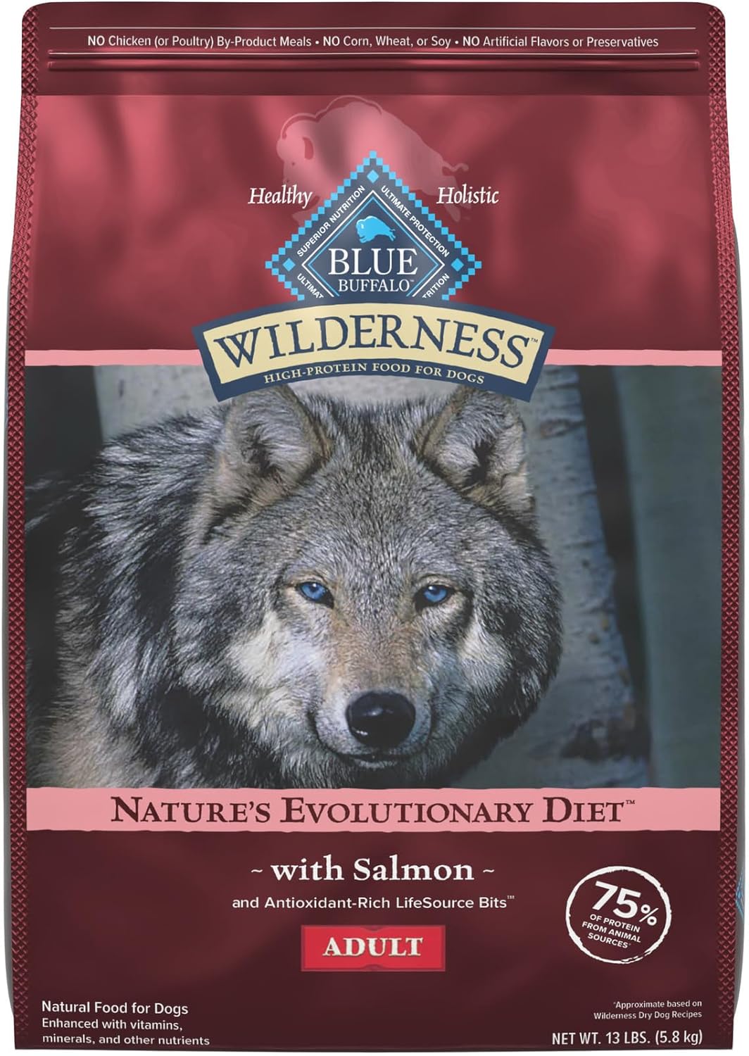 Blue Wilderness Adult Salmon with Grains Recipe Dry Dog Food – Gallery Image 1