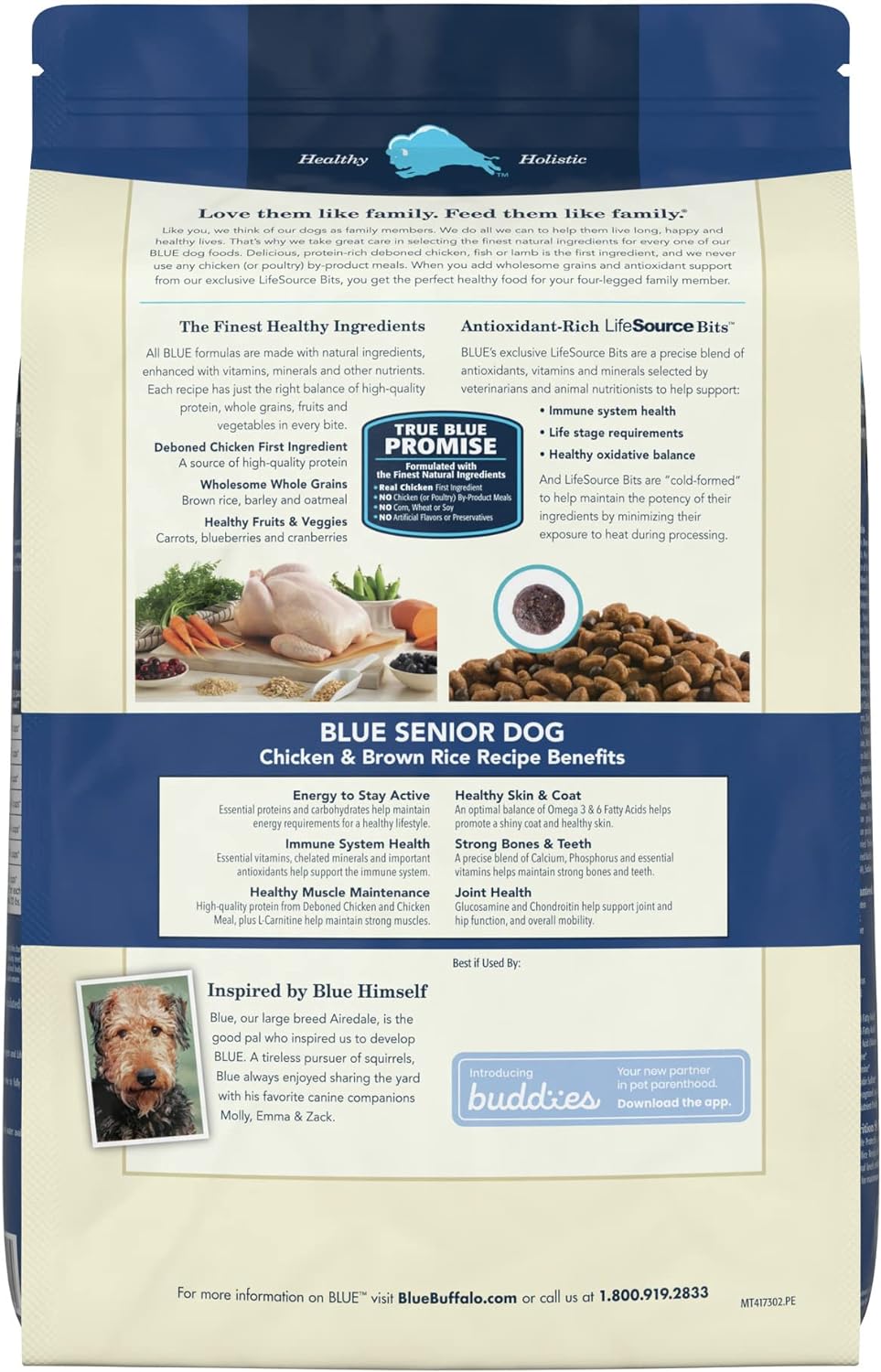Blue Life Protection Formula Senior Chicken and Brown Rice Recipe Dry Dog Food – Gallery Image 2