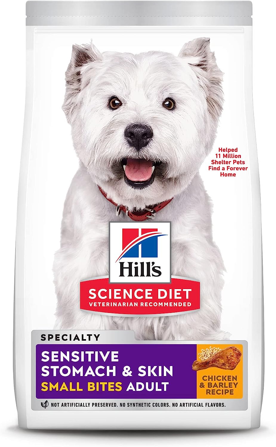 Hill’s Science Diet Adult Sensitive Stomach & Skin Small Bites Chicken Recipe Dry Dog Food – Gallery Image 1