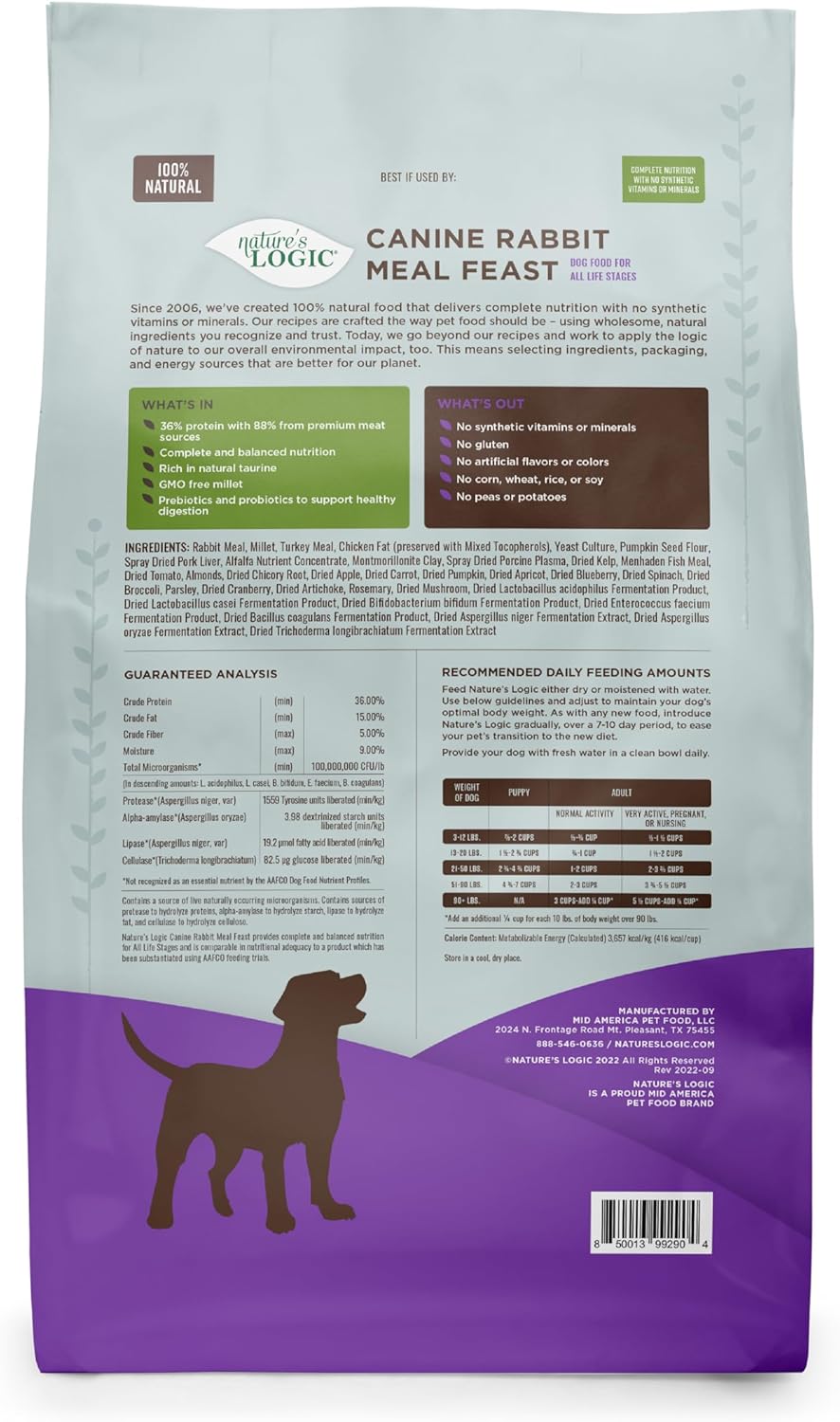 Nature’s Logic Canine Rabbit Meal Feast Dry Dog Food – Gallery Image 3