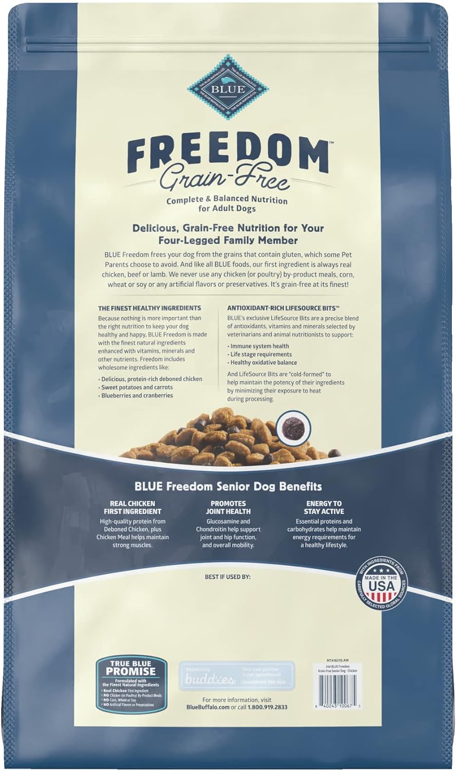 Blue Freedom Senior Grain-Free Chicken Recipe Dry Dog Food – Gallery Image 2