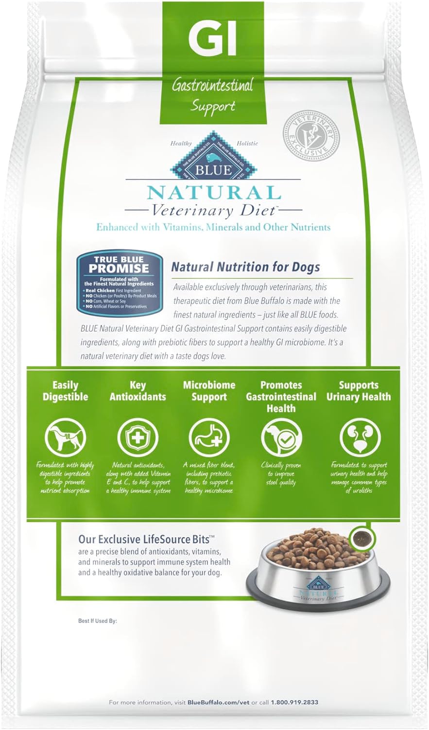 Blue Natural Veterinary Diet GI Gastrointestinal Support Dry Dog Food – Gallery Image 2