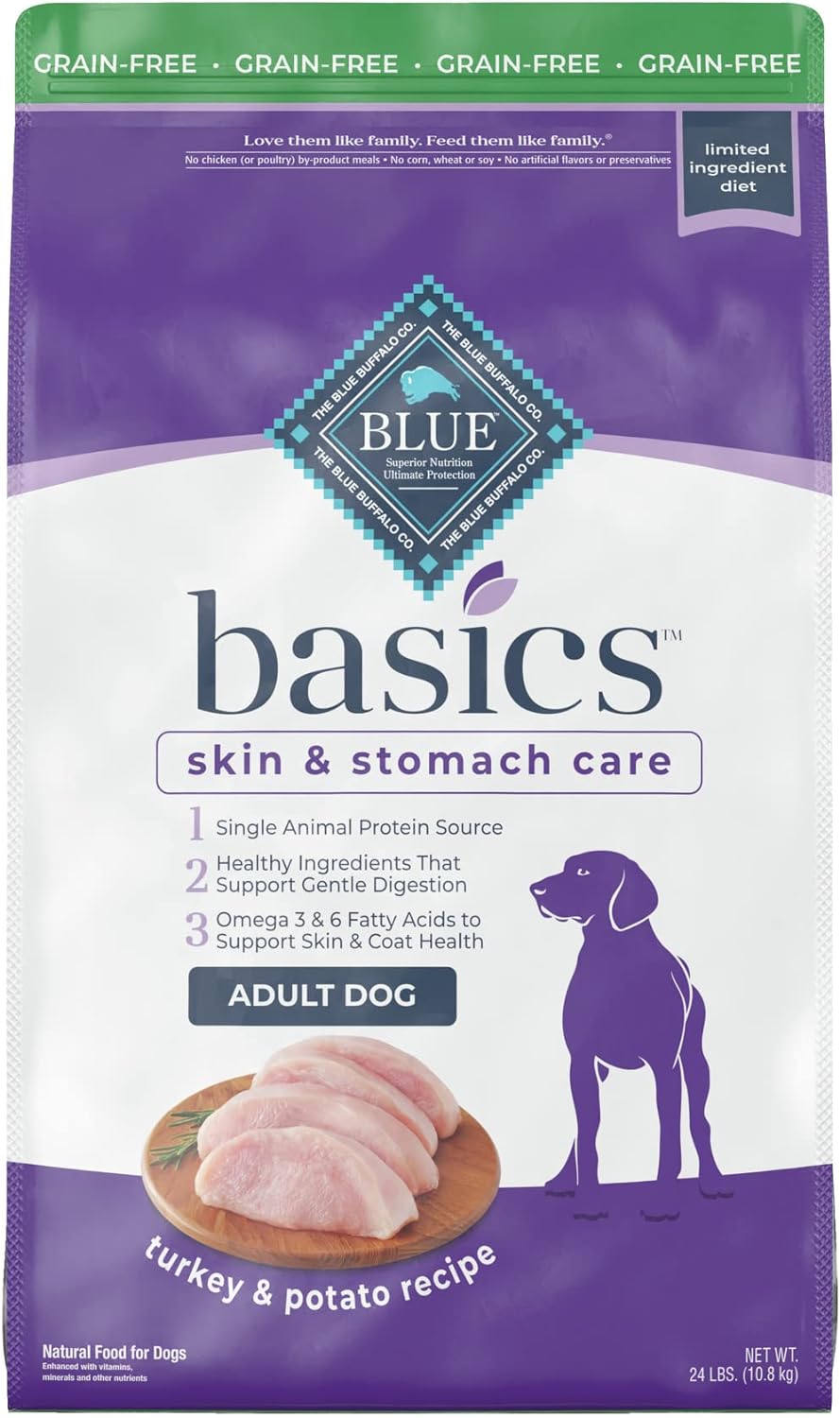 Blue Basics Limited Ingredient Diet Adult Grain-Free Turkey and Potato Recipe Dry Dog Food – Gallery Image 1