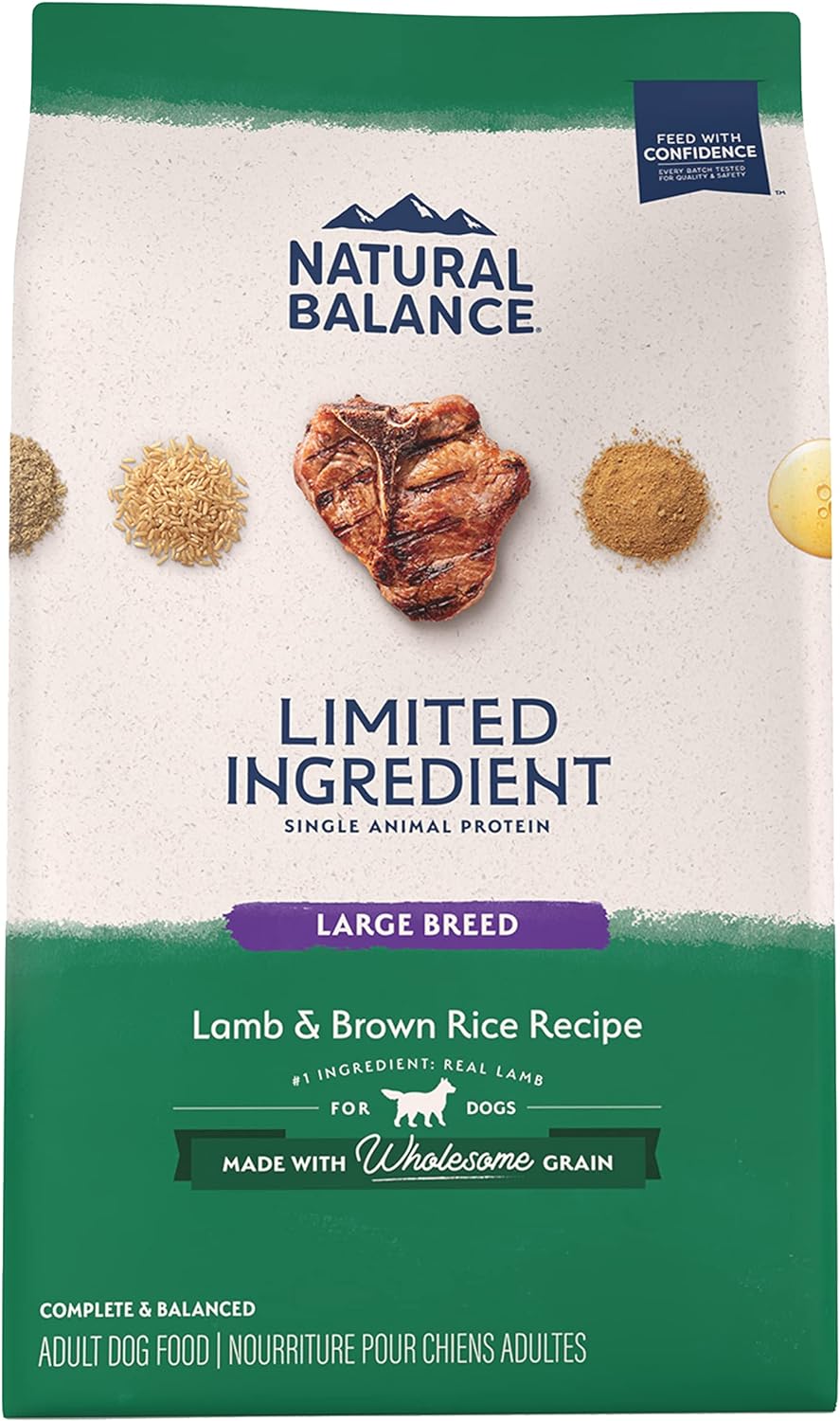 Natural Balance L.I.D. Limited Ingredient Diets Lamb & Brown Rice Large Breed Bites Dry Dog Food – Gallery Image 1
