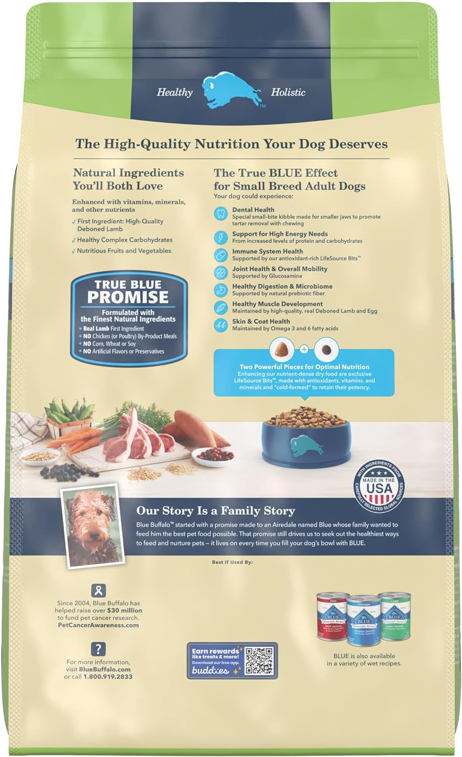 Blue Life Protection Formula Adult Small Breed Lamb and Brown Rice Recipe Dry Dog Food – Gallery Image 2