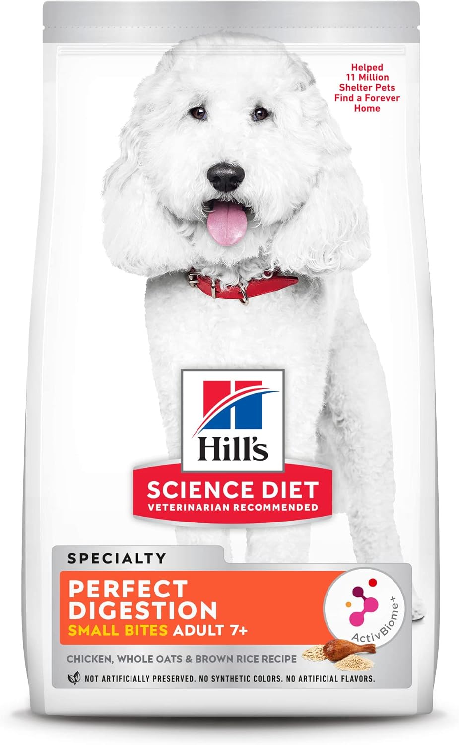 Hill’s Science Diet Adult 7+ Perfect Digestion Small Bites Chicken, Whole Oats & Brown Rice Recipe Dry Dog Food – Gallery Image 1