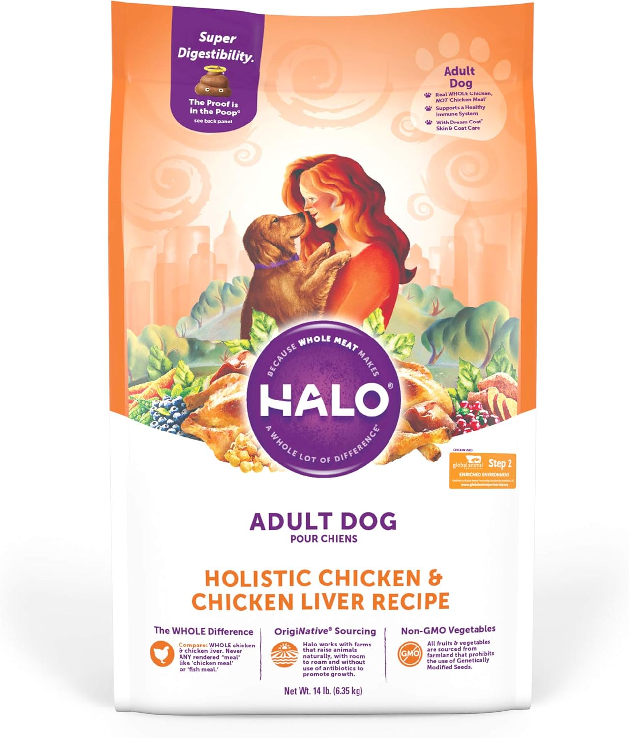 Halo Adult Holistic Chicken & Chicken Liver Recipe Dry Dog Food – Gallery Image 1