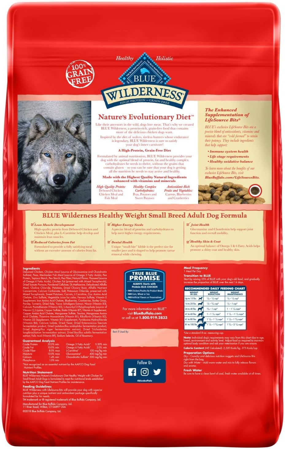 Blue Wilderness Adult Small Breed Healthy Weight Chicken Recipe Grain-Free Dry Dog Food – Gallery Image 2