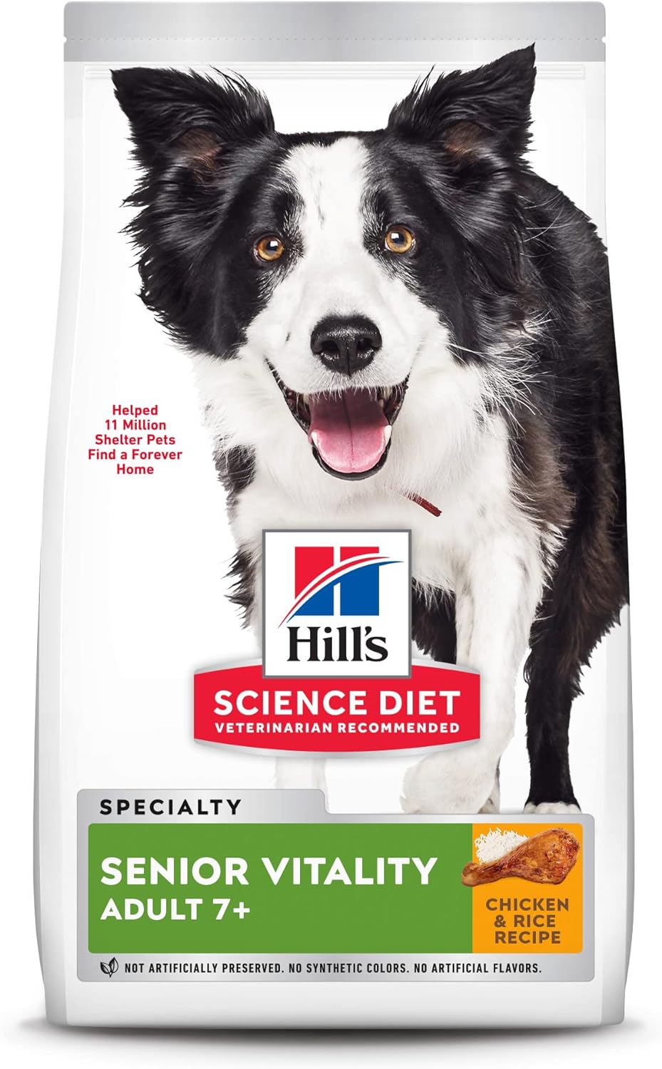 Hill’s Science Diet Adult 7+ Senior Vitality Chicken & Rice Recipe Dry Dog Food – Gallery Image 1