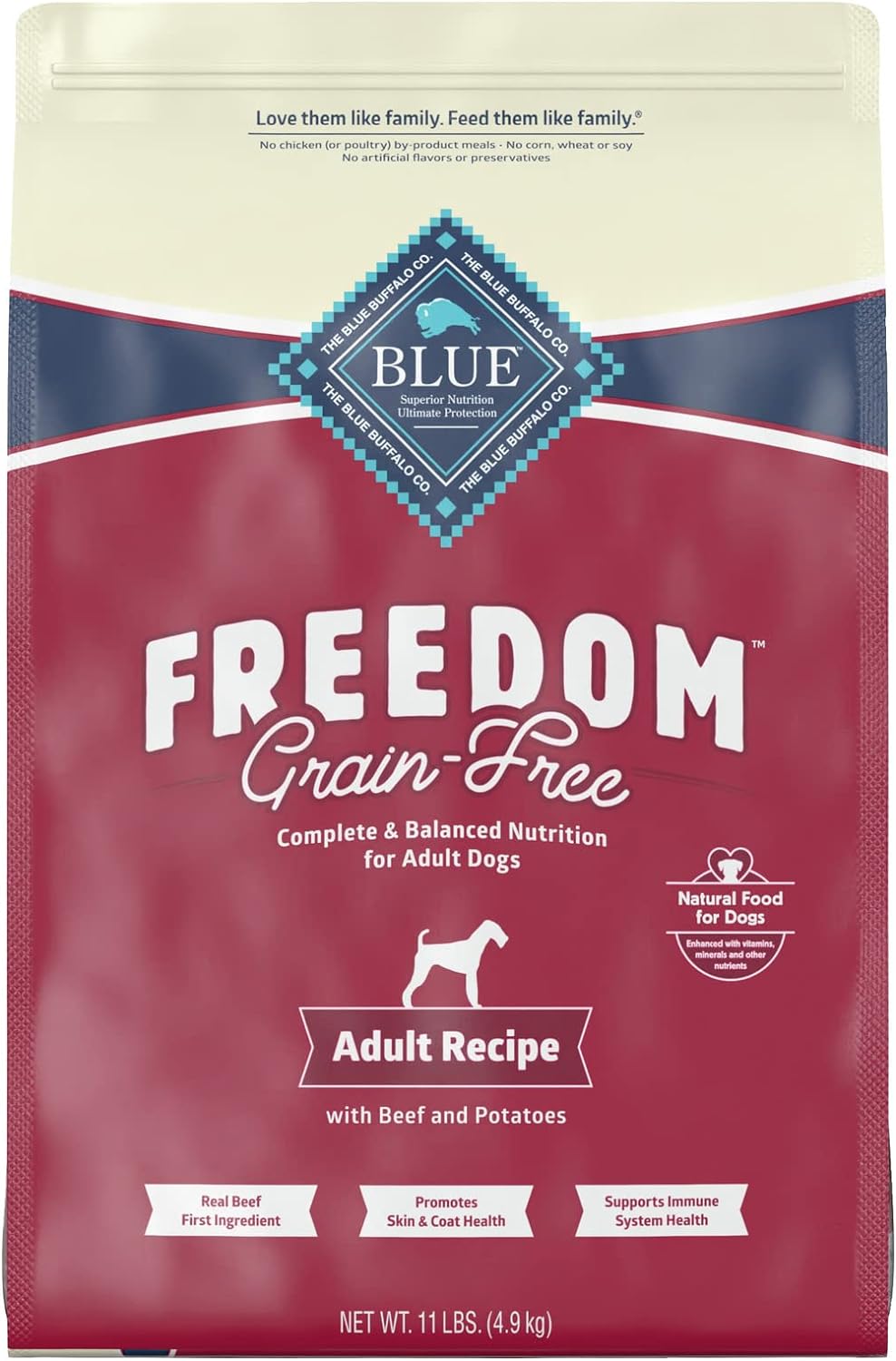 Blue Freedom Adult Grain-Free Beef Recipe Dry Dog Food – Gallery Image 1