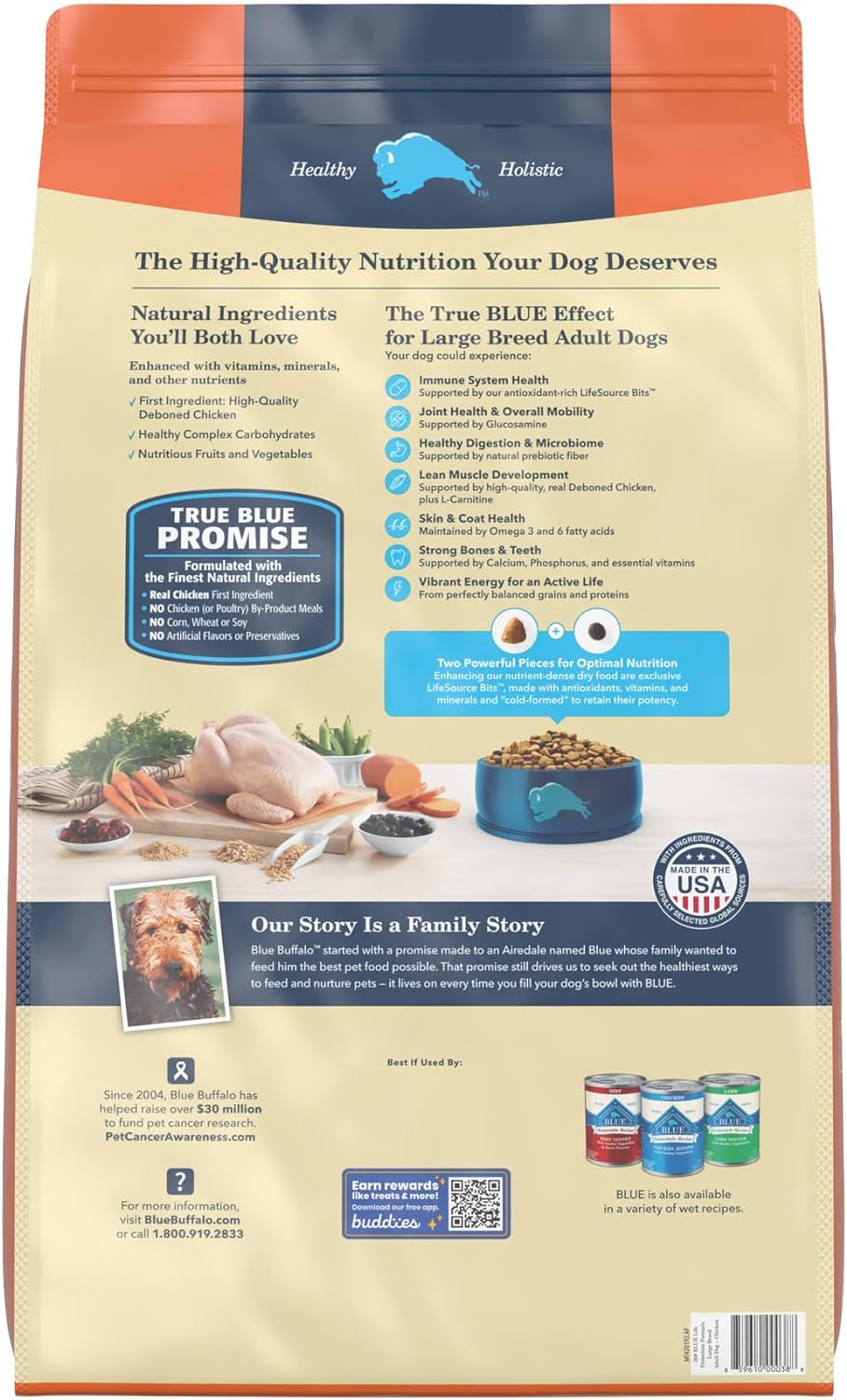 Blue Life Protection Formula Adult Large Breed Chicken and Brown Rice Recipe Dry Dog Food – Gallery Image 2
