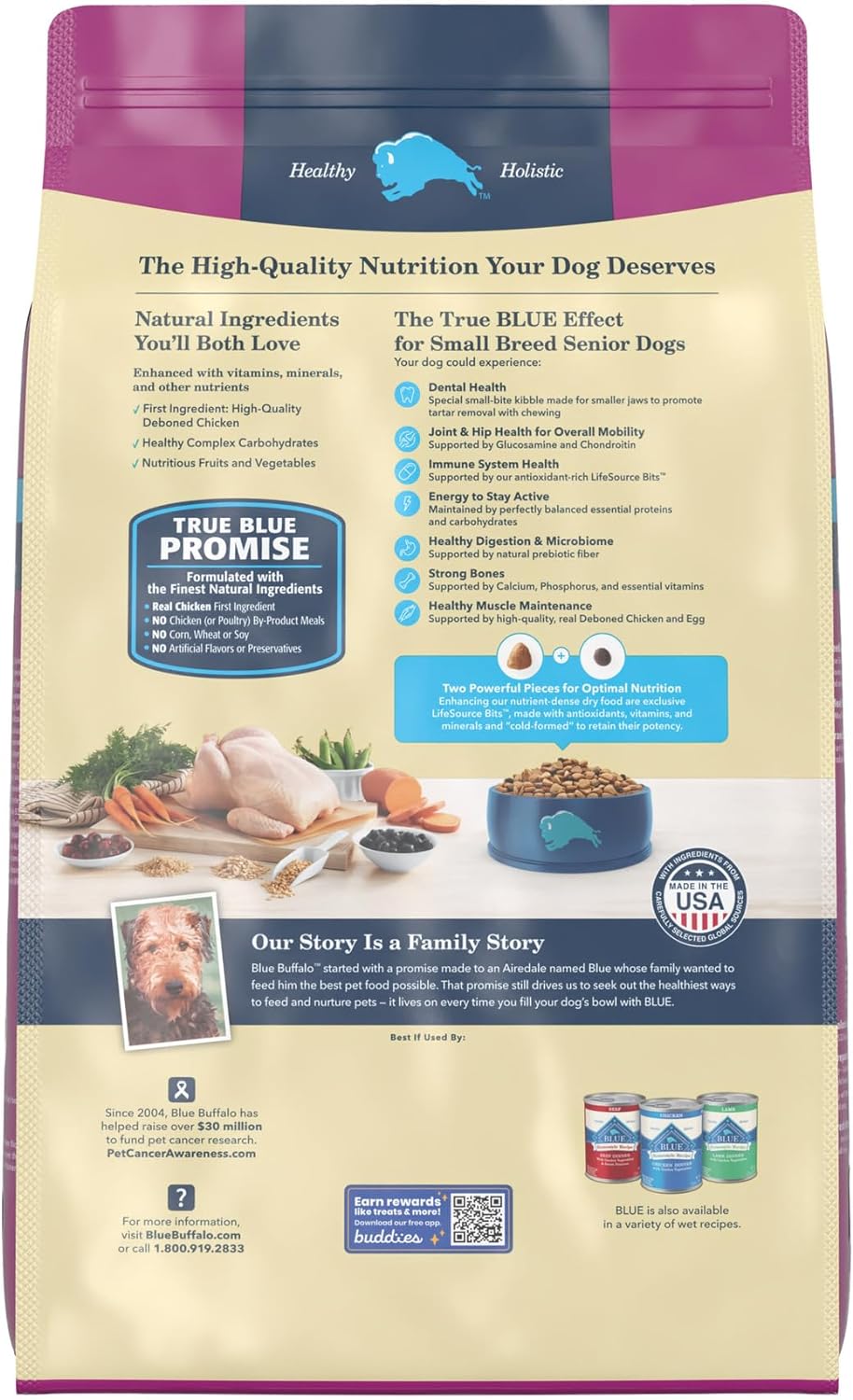 Blue Life Protection Formula Small Breed Senior Chicken and Brown Rice Recipe Dry Dog Food – Gallery Image 2