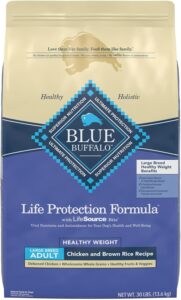 Blue Life Protection Formula Large Breed Adult Healthy Weight Chicken and Brown Rice Recipe Dry Dog Food