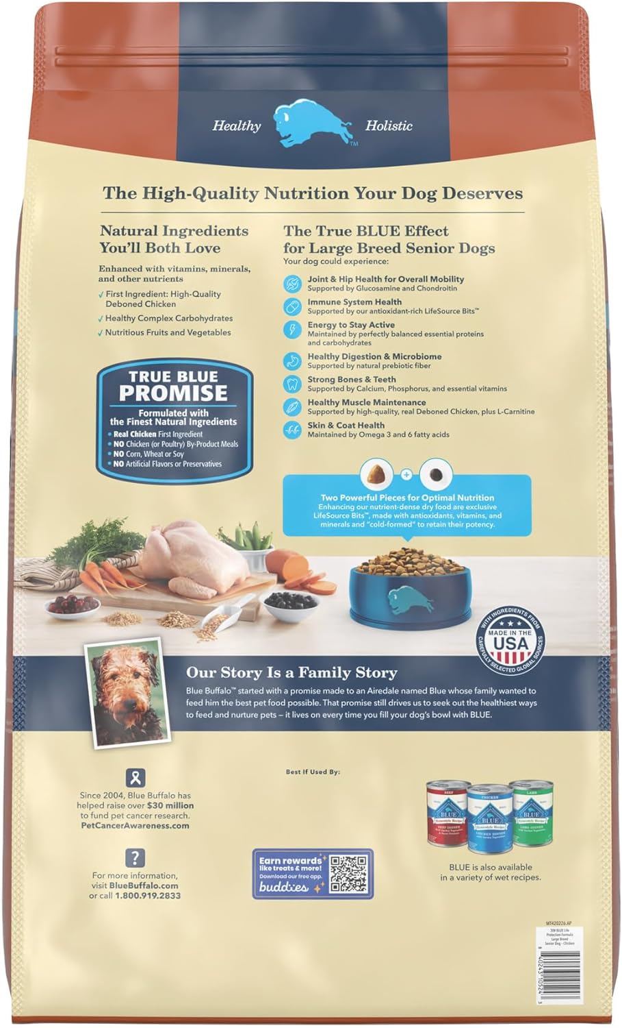 Blue Life Protection Formula Large Breed Senior Chicken and Brown Rice Recipe Dry Dog Food – Gallery Image 2