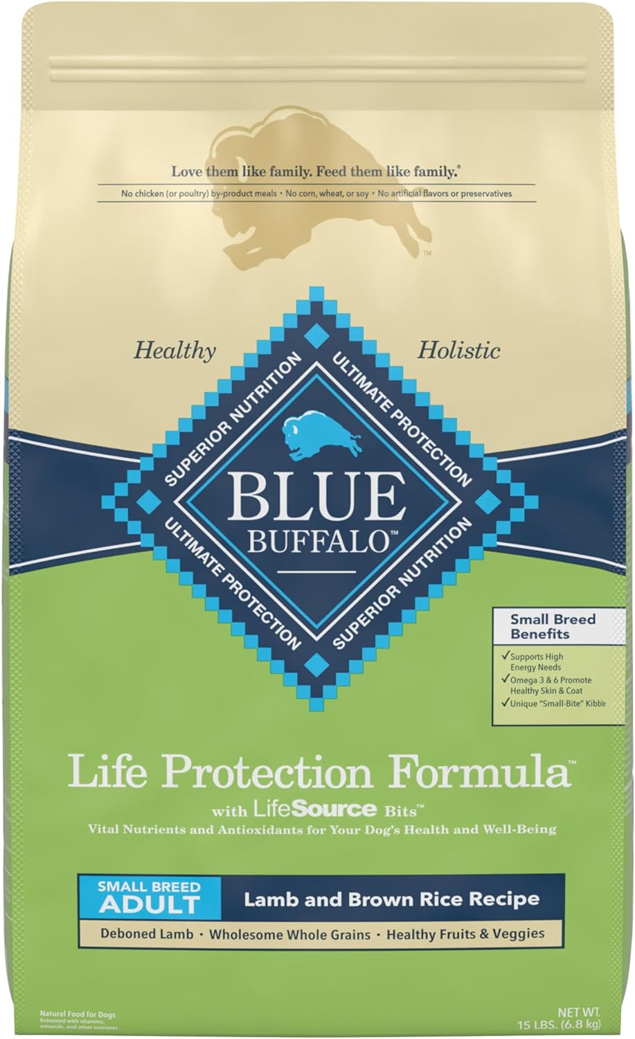 Blue Life Protection Formula Adult Small Breed Lamb and Brown Rice Recipe Dry Dog Food – Gallery Image 1
