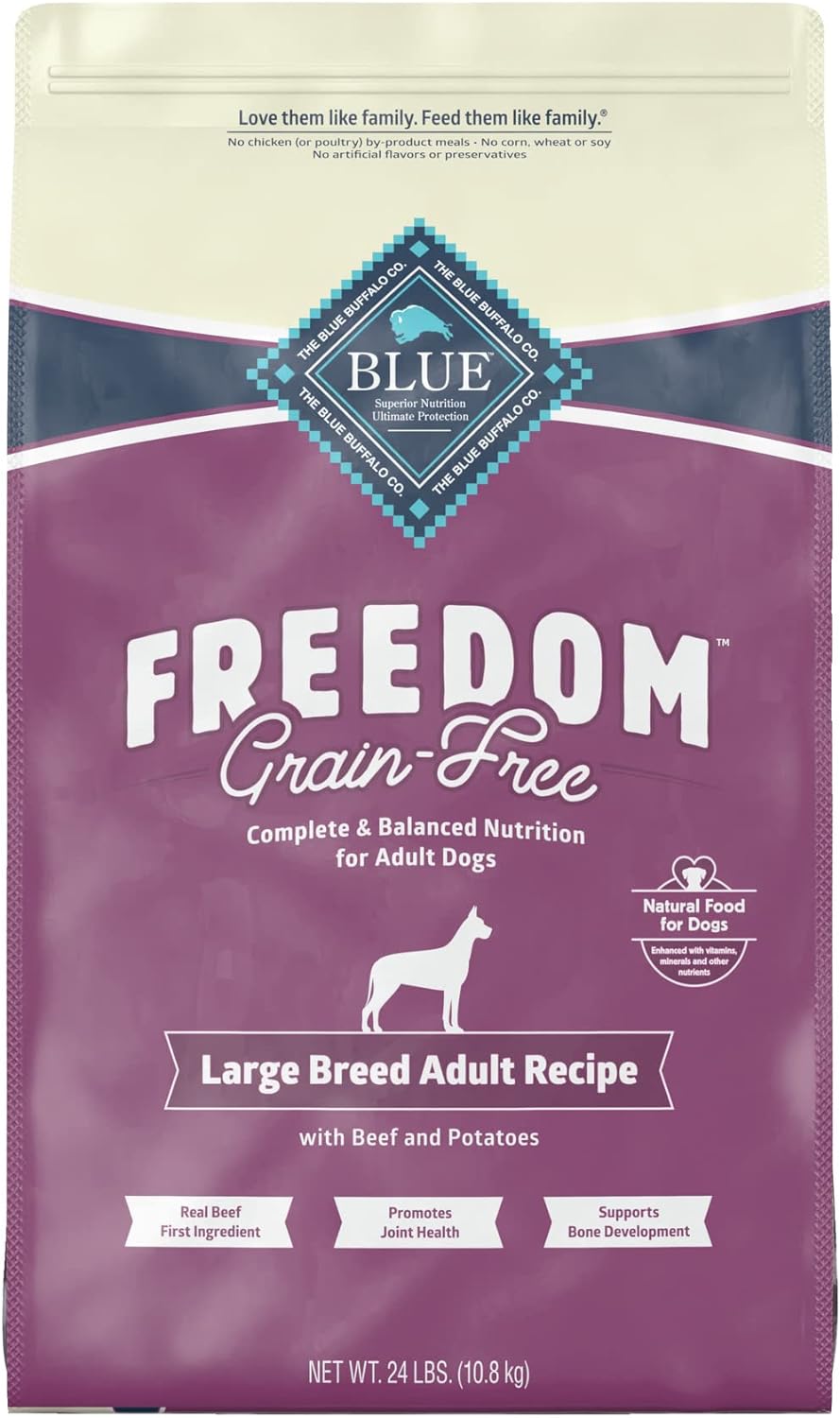 Blue Freedom Large Breed Adult Grain-Free Beef Recipe Dry Dog Food – Gallery Image 1