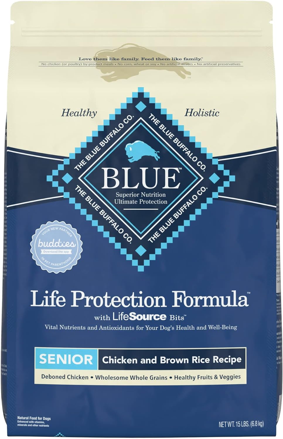 Blue Life Protection Formula Senior Chicken and Brown Rice Recipe Dry Dog Food – Gallery Image 1
