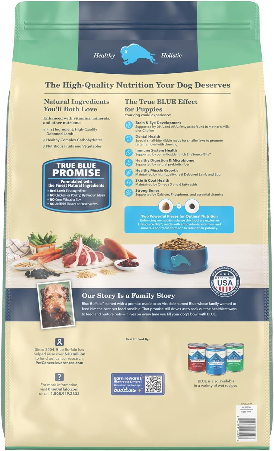 Blue Life Protection Formula Puppy Lamb and Oatmeal Recipe Dry Dog Food – Gallery Image 2