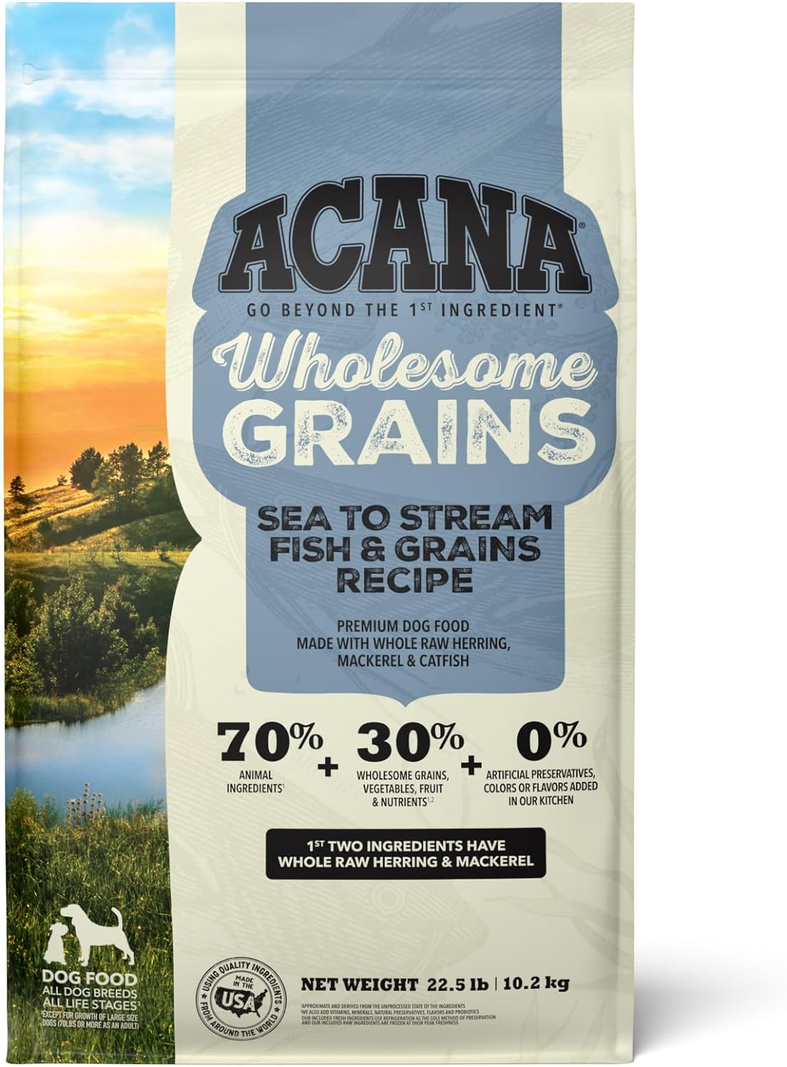 Acana Wholesome Grains Sea to Stream Fish & Grains Recipe Dry Dog Food – Gallery Image 1