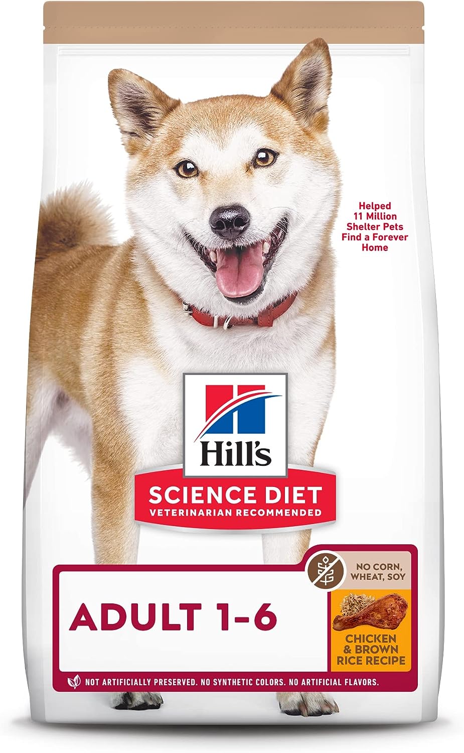 Hill’s Science Diet Adult 1-6 Chicken & Brown Rice Recipe No Corn, Wheat, Soy Dry Dog Food – Gallery Image 1