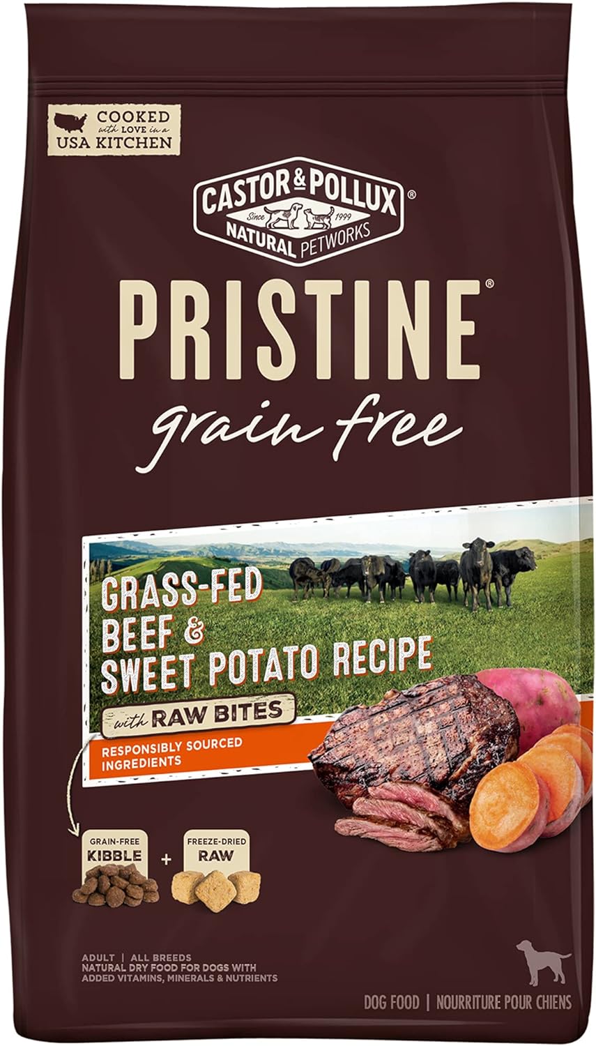 Castor & Pollux Pristine Grain-Free Grass-Fed Beef & Sweet Potato Recipe with Raw Bites Dry Dog Food – Gallery Image 1