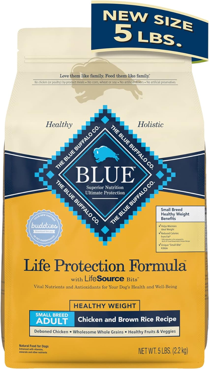 Blue Life Protection Formula Small Breed Adult Healthy Weight Chicken and Brown Rice Recipe Dry Dog Food – Gallery Image 1