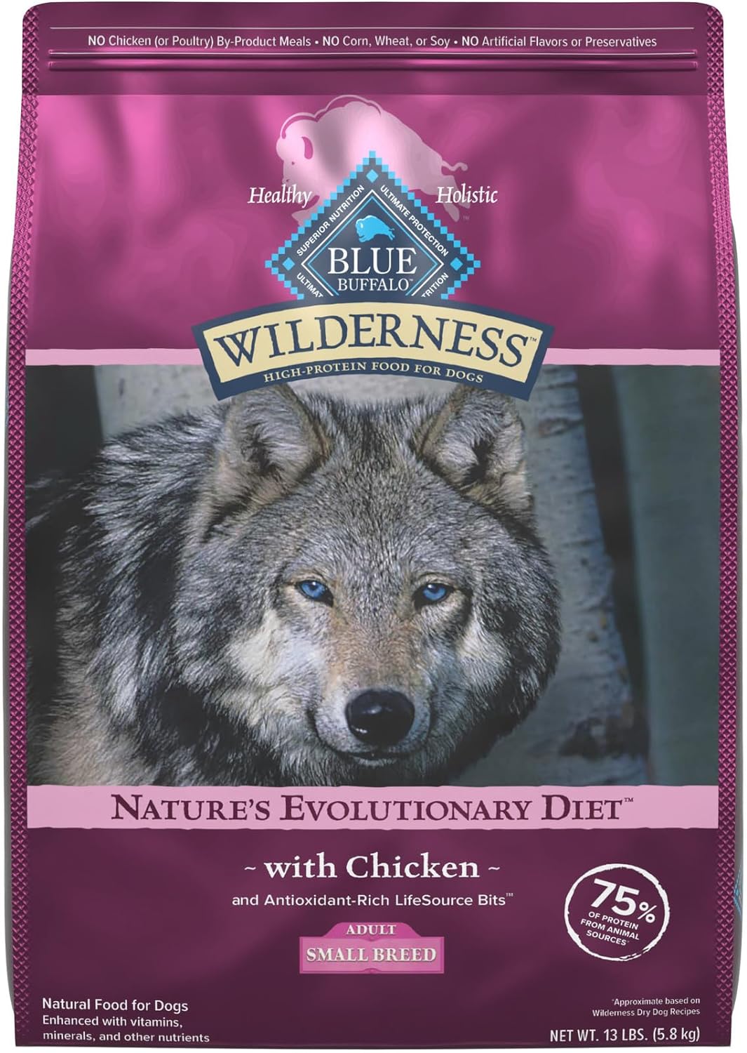 Blue Wilderness Adult Small Bite Chicken Recipe Grain-Free Dry Dog Food – Gallery Image 1