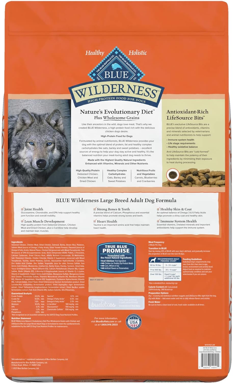 Blue Wilderness Large Breed Adult Chicken with Grains Recipe Dry Dog Food – Gallery Image 3