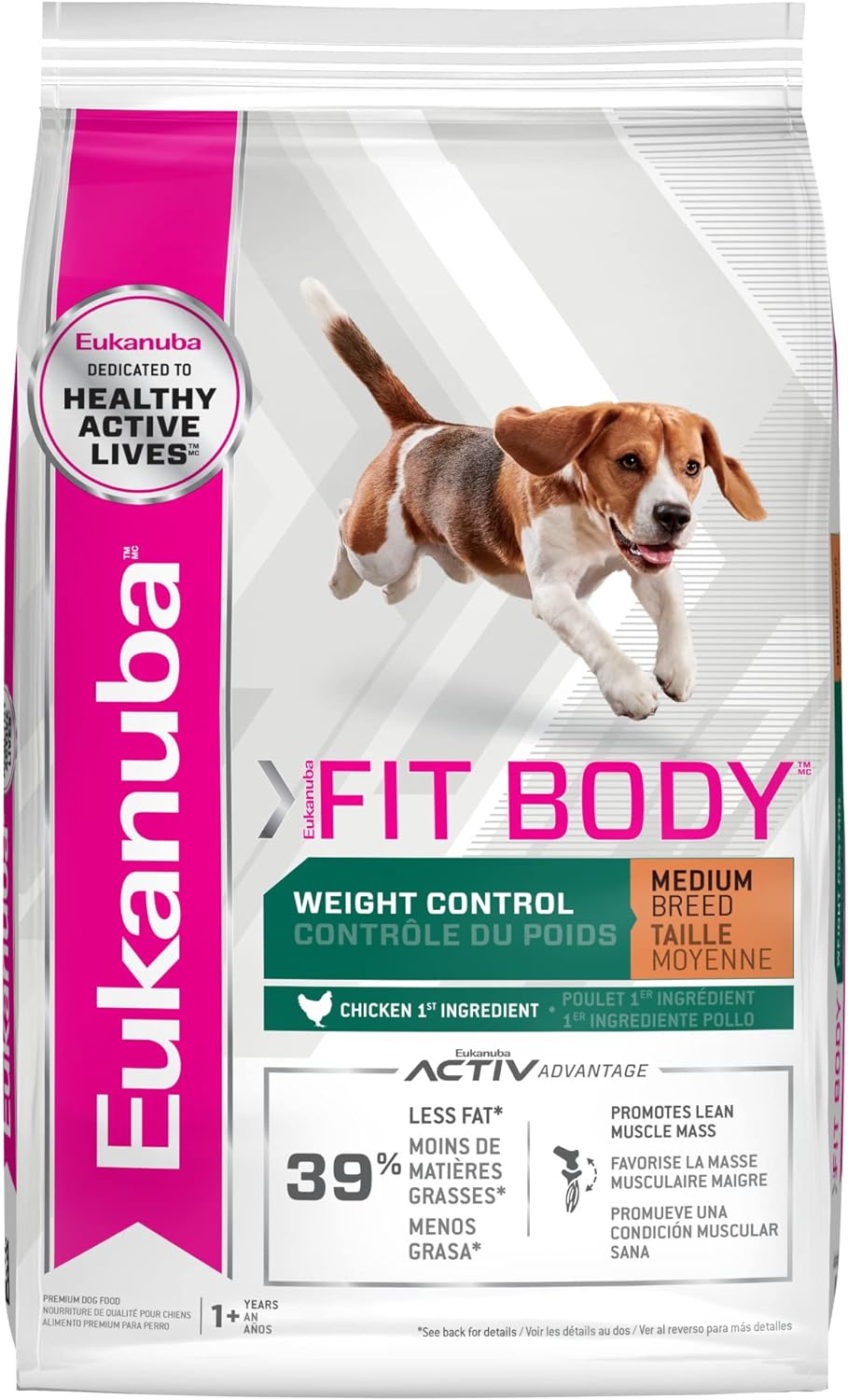 Eukanuba Fit Body Weight Control Medium Breed Dry Dog Food – Gallery Image 1