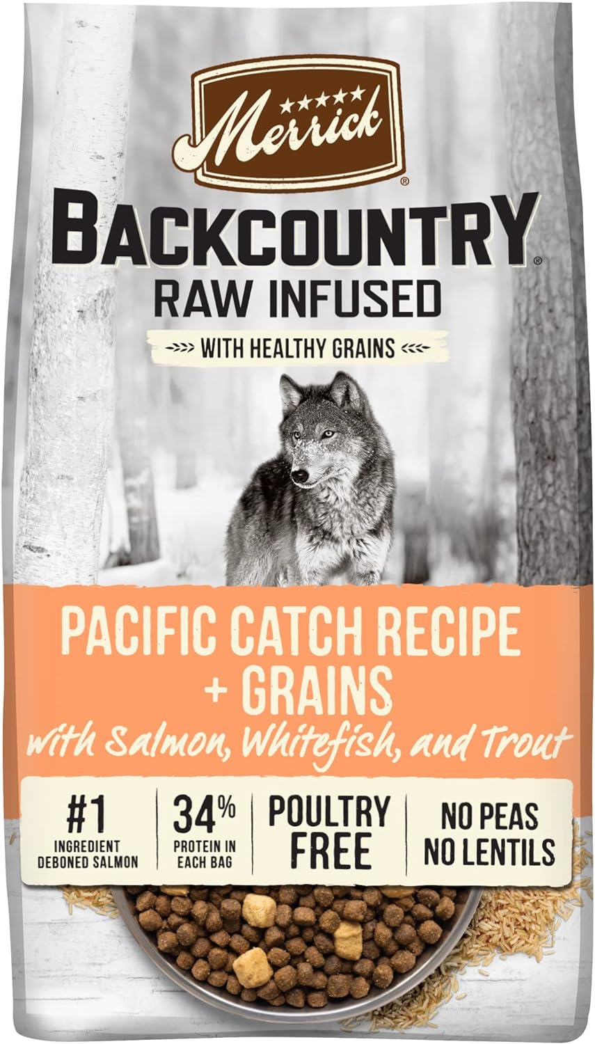 Merrick Backcountry Raw Infused Pacific Catch Recipe + Grains Dry Dog Food – Gallery Image 1