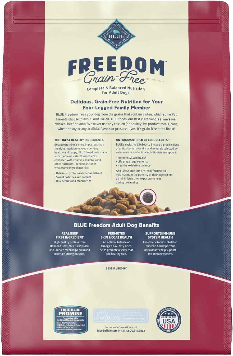 Blue Freedom Adult Grain-Free Beef Recipe Dry Dog Food – Gallery Image 2
