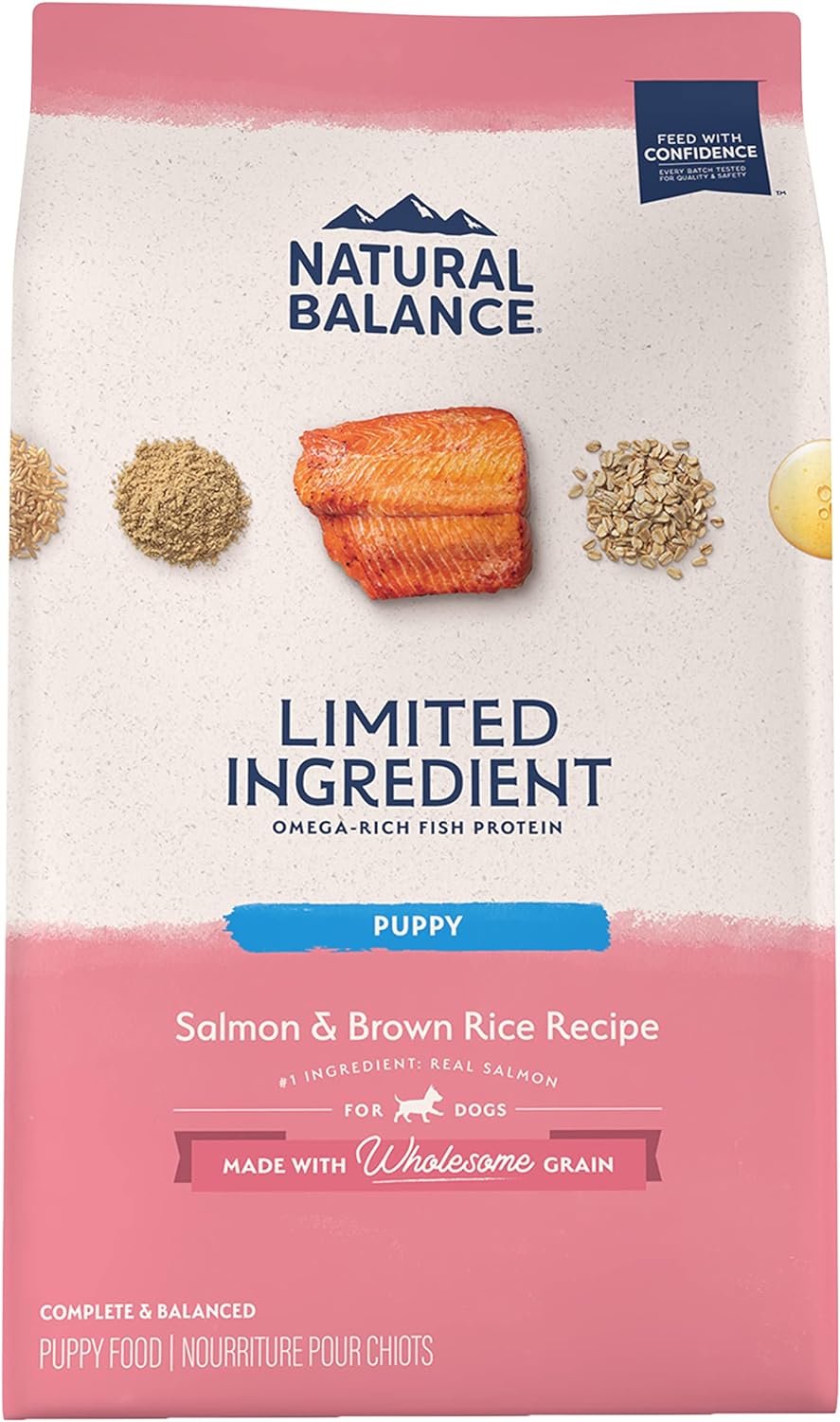 Natural Balance L.I.D. Limited Ingredient Diets Salmon & Brown Rice Puppy Dry Dog Food – Gallery Image 1