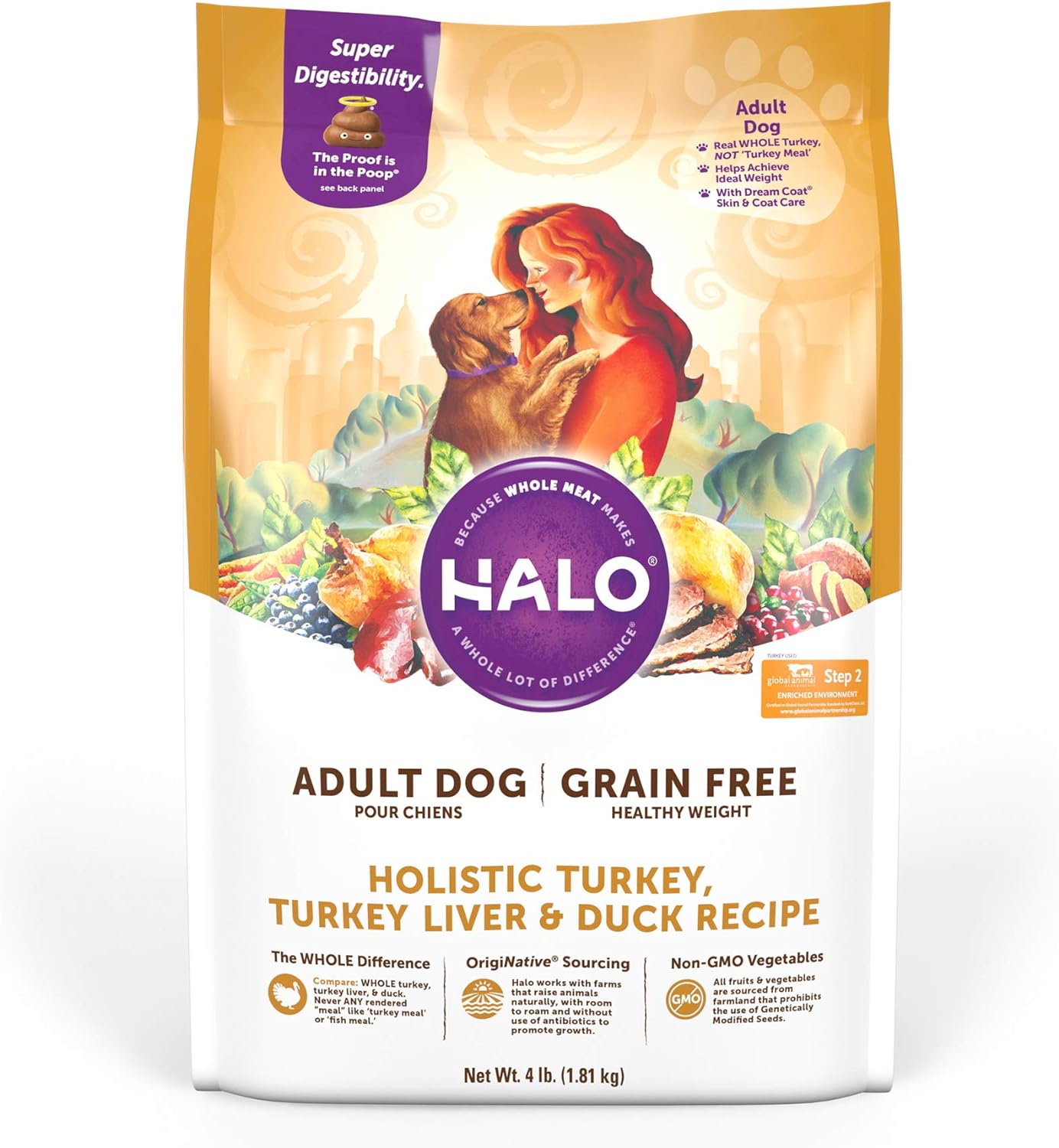 Halo Senior Grain-Free Holistic Turkey, Turkey Liver & Duck Recipe Dry Dog Food – Gallery Image 1