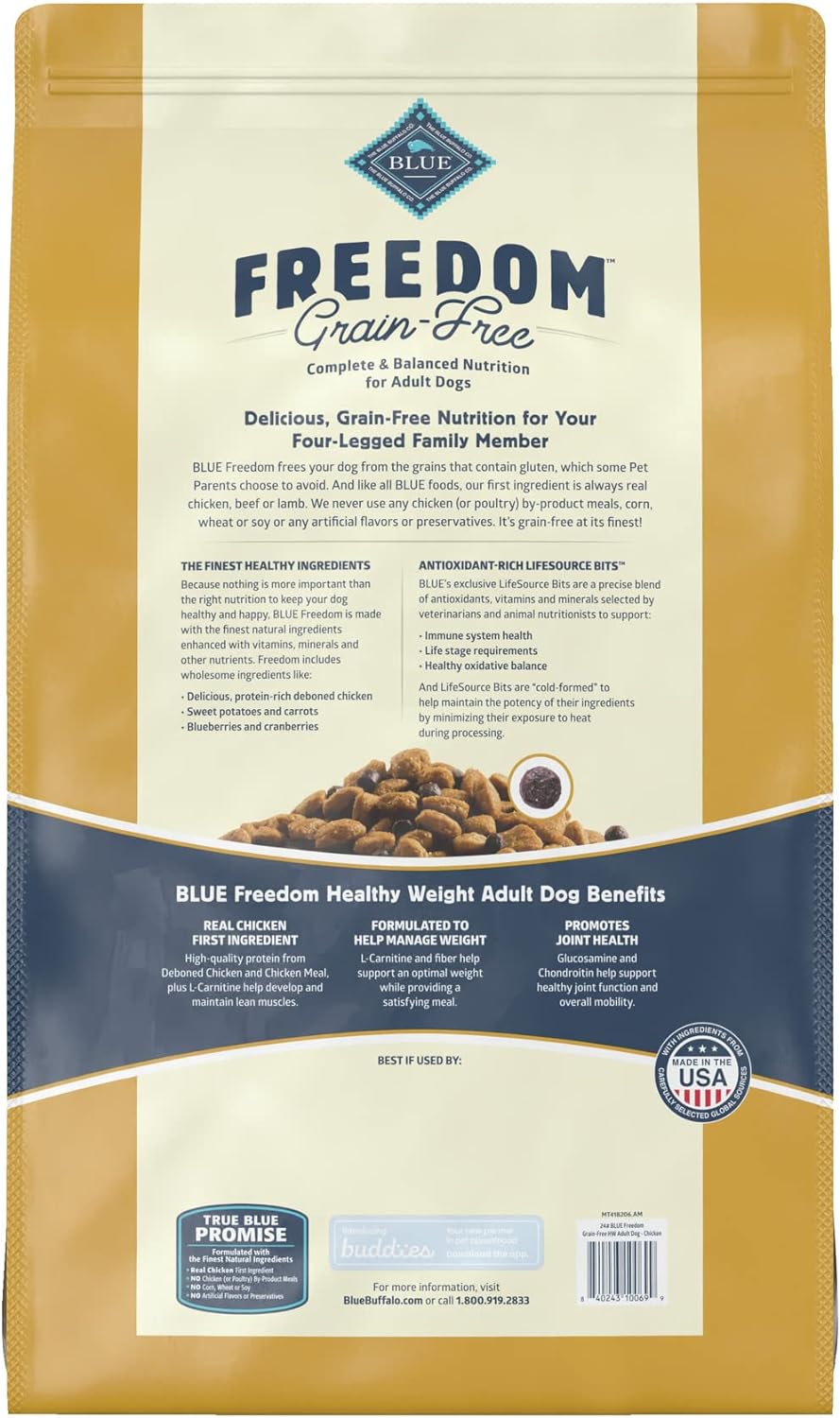 Blue Freedom Adult Grain-Free Healthy Weight Chicken Recipe Dry Dog Food – Gallery Image 2