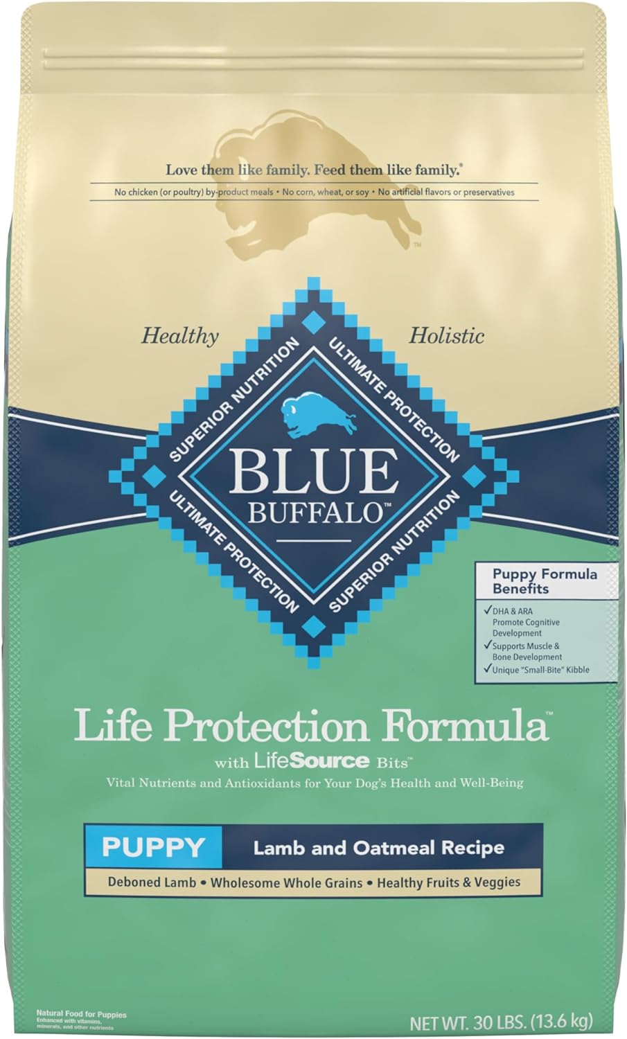 Blue Life Protection Formula Puppy Lamb and Oatmeal Recipe Dry Dog Food – Gallery Image 1