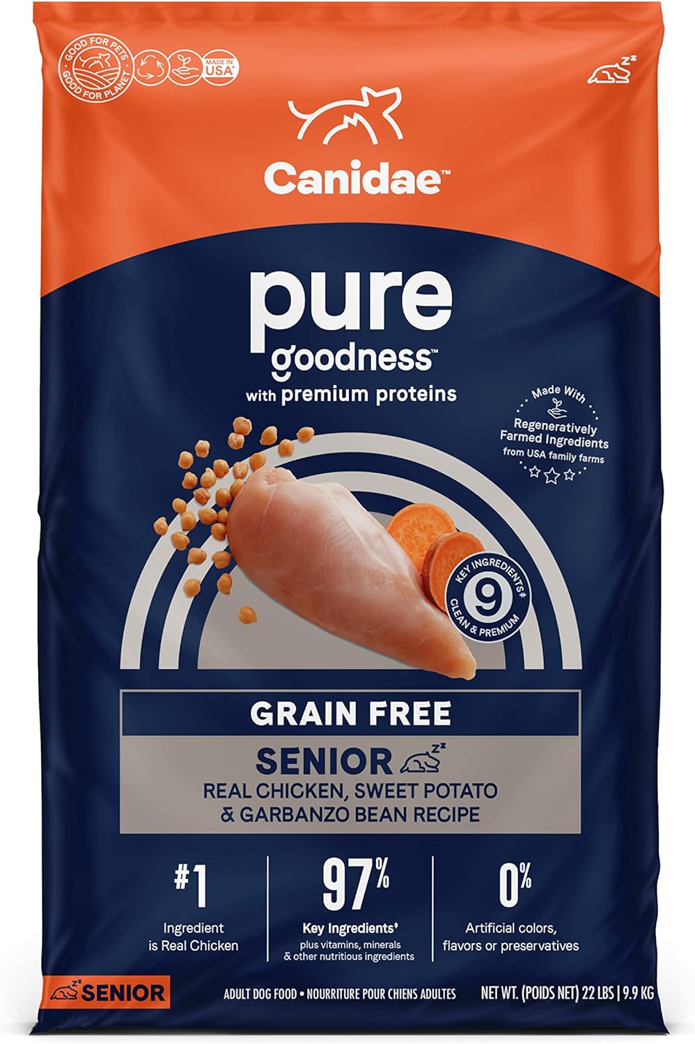 Canidae Pure Grain-Free Senior Real Chicken, Sweet Potato & Garbanzo Bean Recipe Dry Dog Food – Gallery Image 1