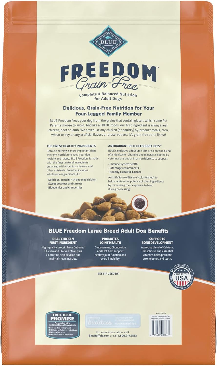 Blue Freedom Large Breed Adult Grain-Free Chicken Recipe Dry Dog Food – Gallery Image 2
