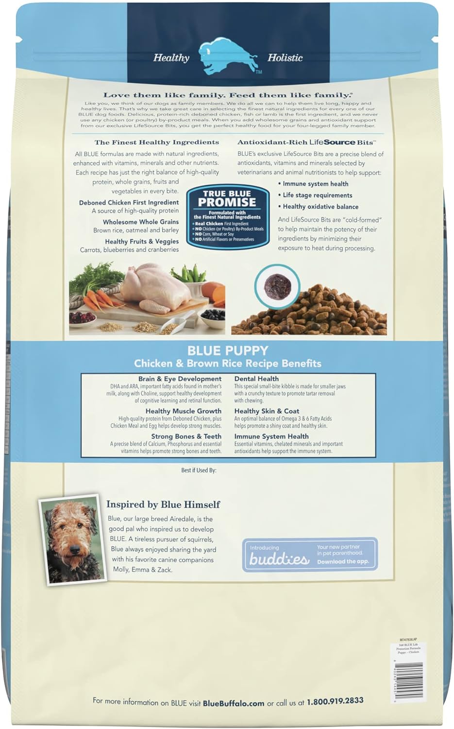 Blue Life Protection Formula Puppy Chicken and Brown Rice Recipe Dry Dog Food – Gallery Image 2