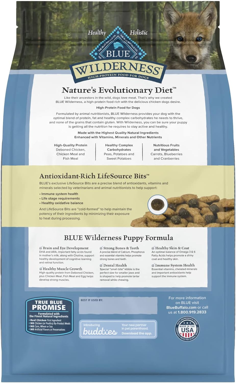 Blue Wilderness Puppy Chicken Recipe Grain-Free Dry Dog Food – Gallery Image 3