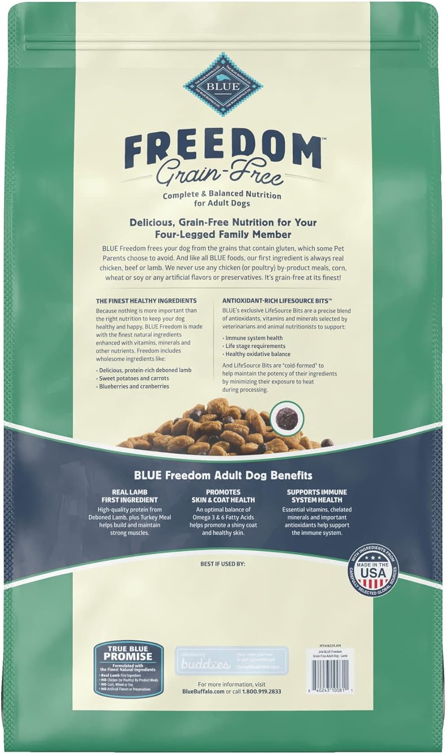 Blue Freedom Adult Grain-Free Lamb Recipe Dry Dog Food – Gallery Image 2