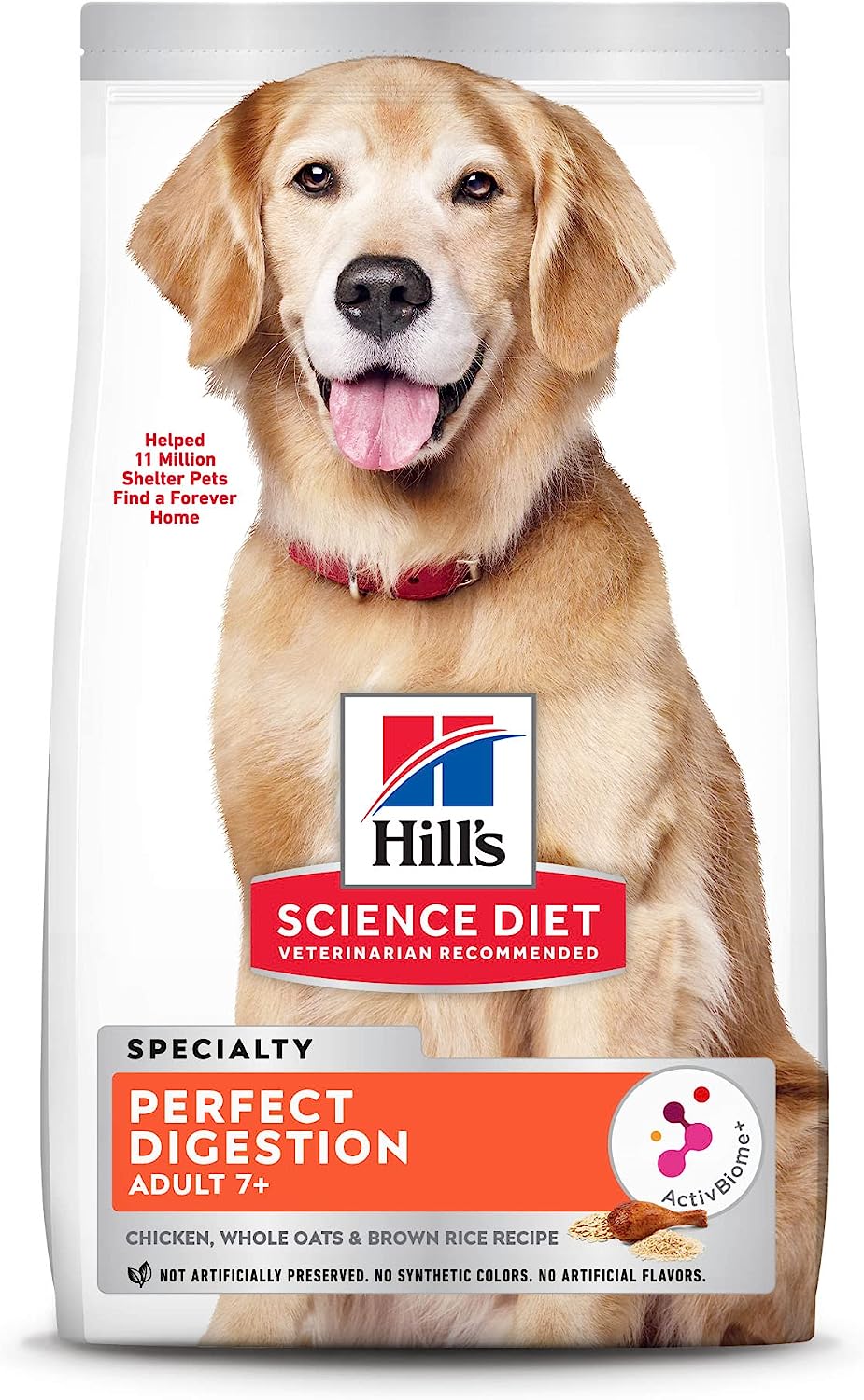 Hill’s Science Diet Adult 7+ Perfect Digestion Chicken, Whole Oats & Brown Rice Recipe Dry Dog Food – Gallery Image 1