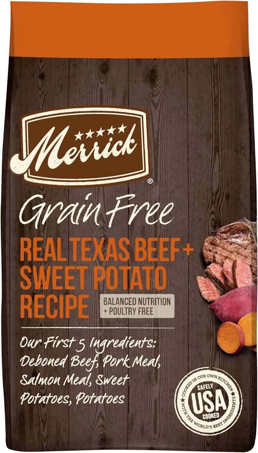 Merrick Grain-Free Real Texas Beef + Sweet Potato Recipe Dry Dog Food – Gallery Image 1