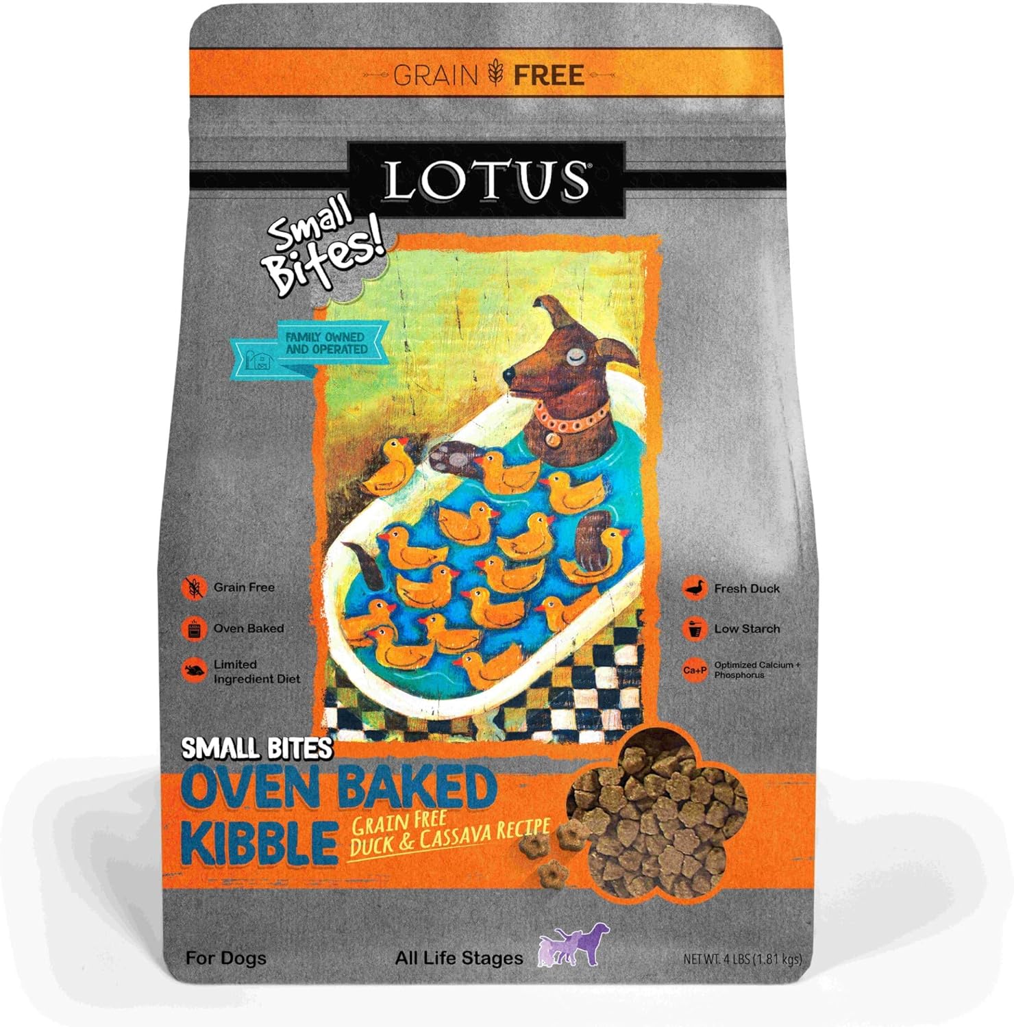 Lotus Oven Baked Small Bites Duck Recipe Dry Dog Food – Gallery Image 1