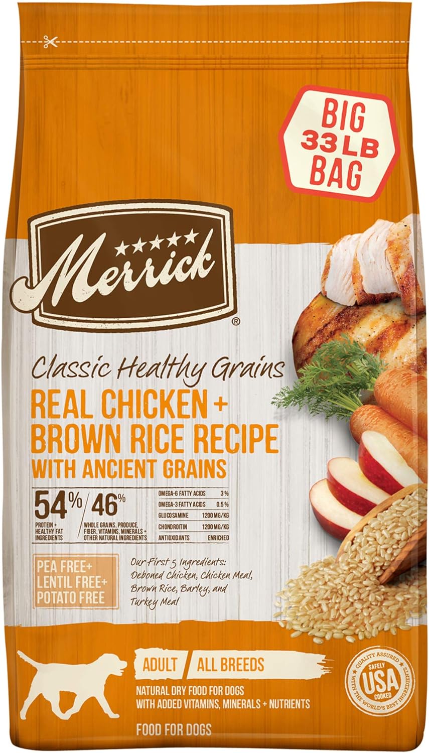 Merrick Classic Healthy Grains Real Chicken + Brown Rice Recipe with Ancient Grains Dry Dog Food – Gallery Image 1