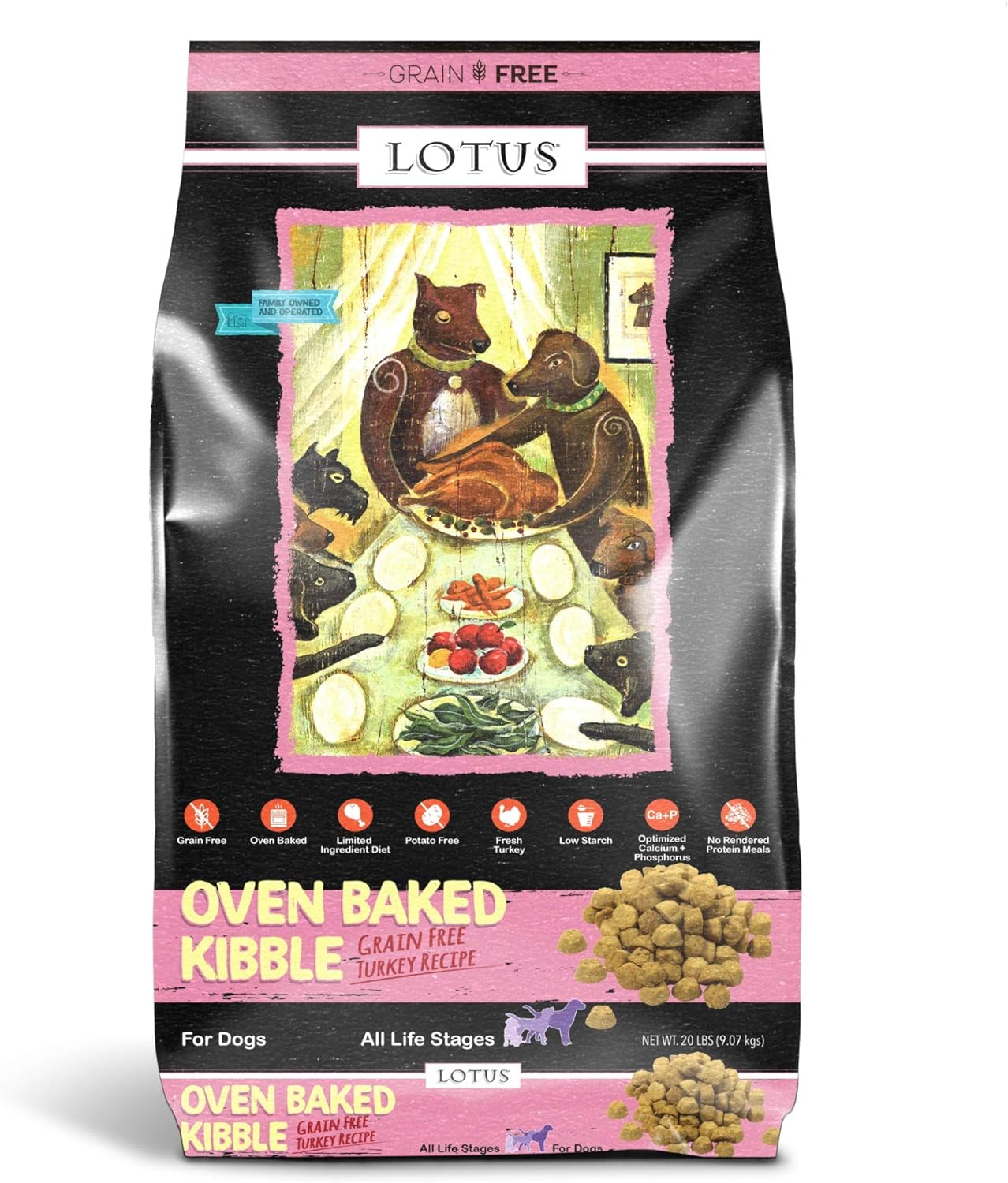 Lotus Oven Baked Regular Bites Turkey Recipe Dry Dog Food – Gallery Image 1
