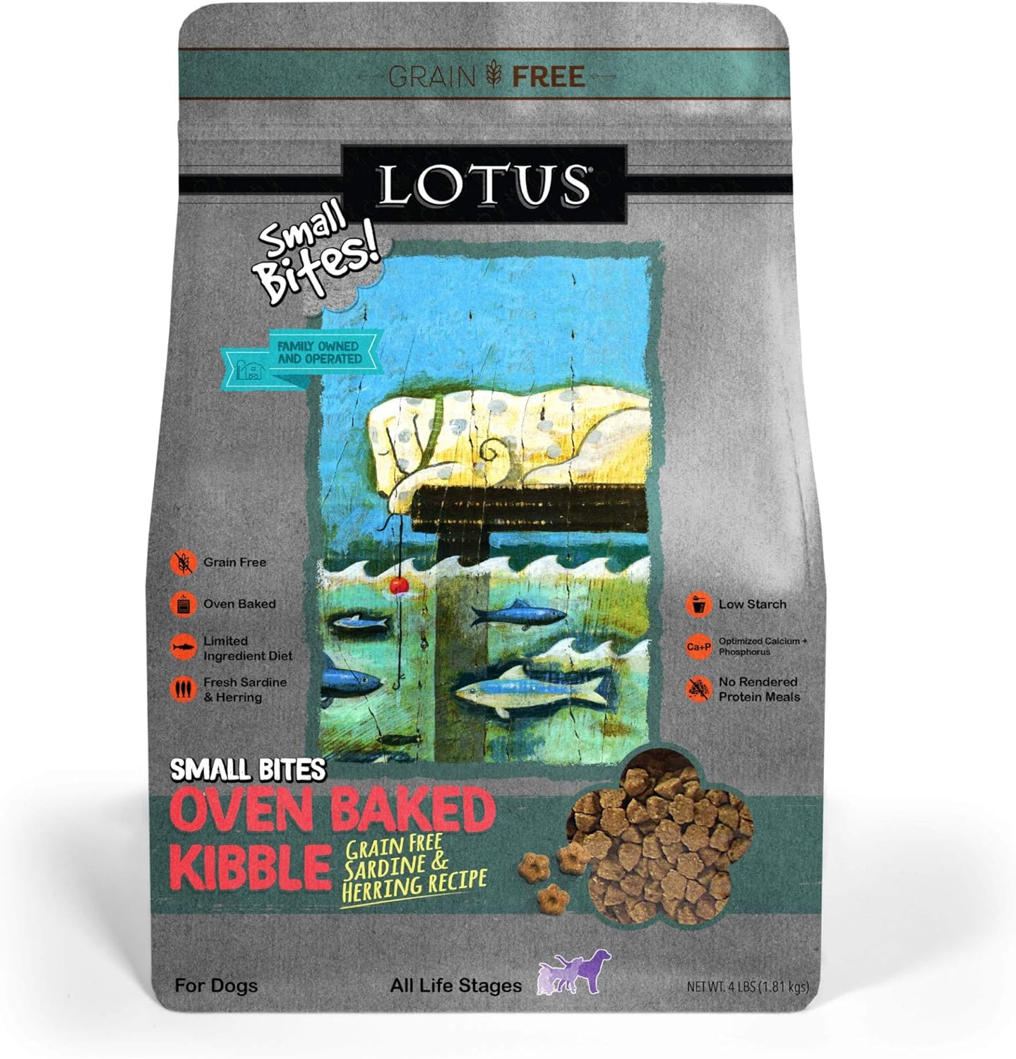 Lotus Oven Baked Small Bites Sardine Recipe Dry Dog Food – Gallery Image 1